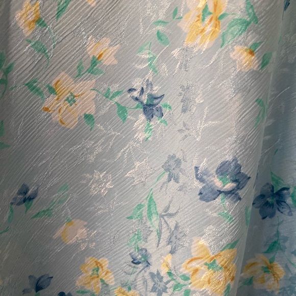 Vintage Cacique Lingerie Blue & Yellow Floral Slip Nightgown L NWT - Picture 5 of 7